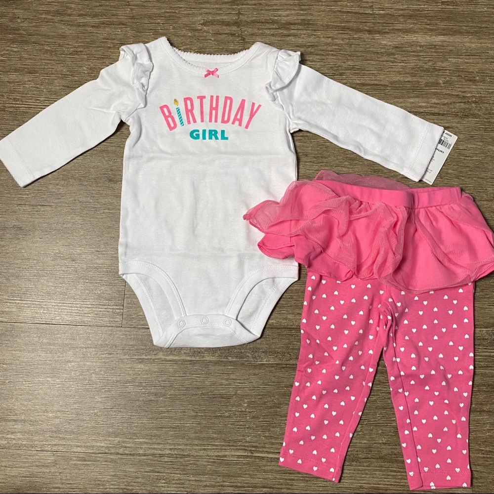 Carter’s Baby Girls 2 Piece Birthday Bodysuit Set